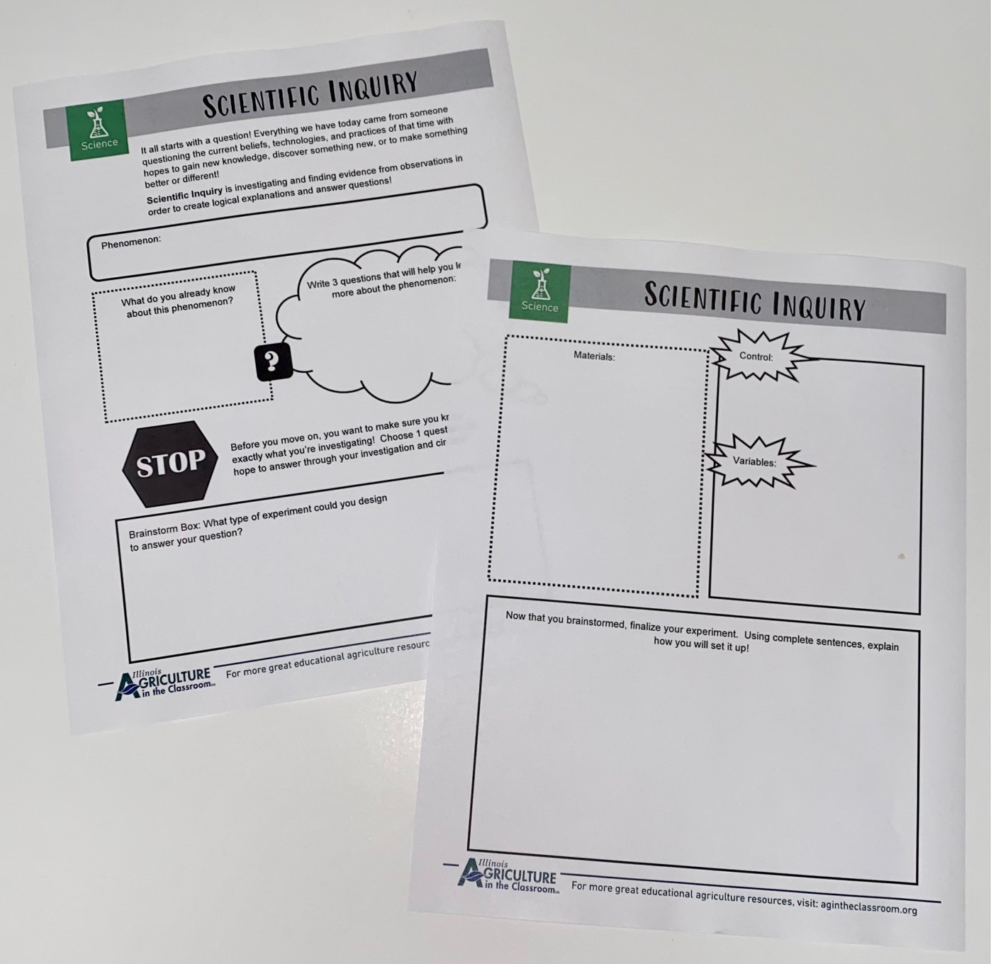 Scientific Inquiry Worksheet